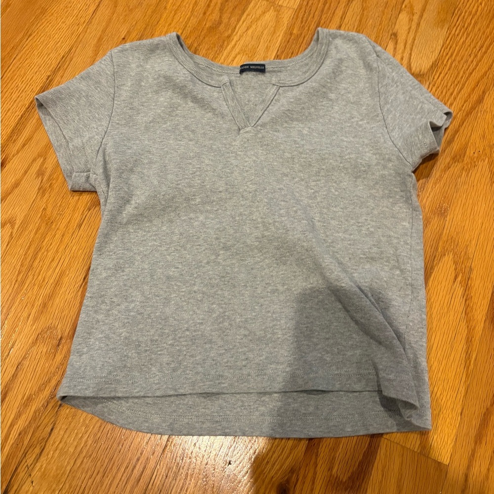 Brandy Melville Gray Short Sleeve Top